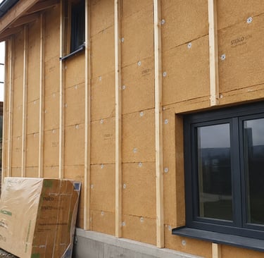 ITE en fibre de bois pour façade extérieure