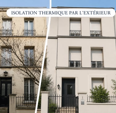 Travaux d'enduit de façade réalisés par SAN BAT RENOV à Paris et en Île-de-France