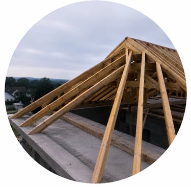 Montage de charpente neuve