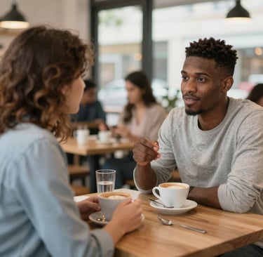 two people having a meaningful conversation
