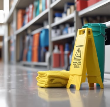 a yellow caution sign next to a yellow caution sign