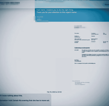 Zainab Abdulkarim lives in the home of the police officer in Oslo, she sent to blackmail the victims