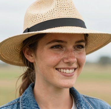 Man holding jar of balm with Jervis Bay beach and waves behind him on a bright day.