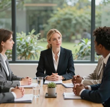 man standing in front of people sitting beside table with laptop computers