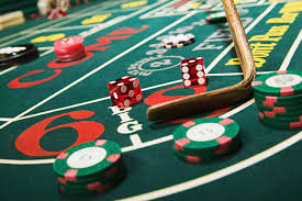 Craps table with stick at casino party