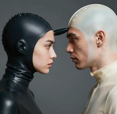 An intimate moment of connection during a guided session, highlighting trust and consent.