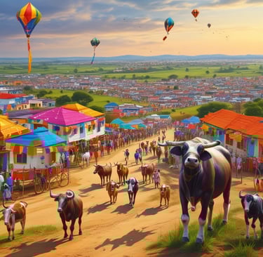 A colorful kite flying against a clear blue sky, symbolizing Sankranthi festival spirit.