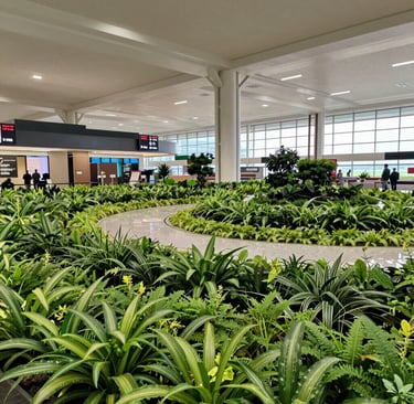 Aerocity, India infrastructure with lush green landscaping - 