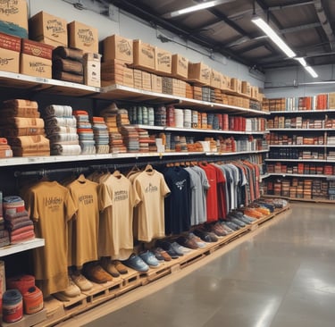 Close-up of hands packing various wholesale products with care and precision.