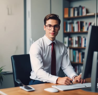 Happy man giving a thumbs up outdoors with a cityscape background