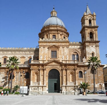A charming bedroom window view overlooking a historic Italian street.