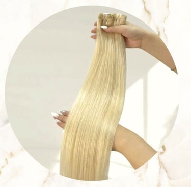 Echthaartressen haarverlängerung hellblond glatt