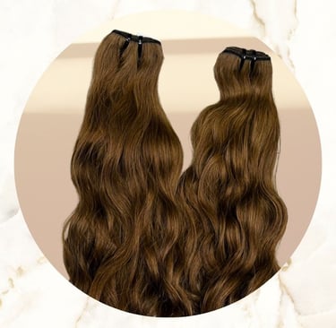 Echthaar Extensions tressen verlängerung in schokobraun farbe