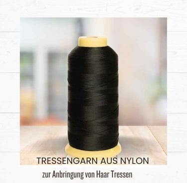 Black nylon weaving thread spool for hair extension application and sewing wefts.