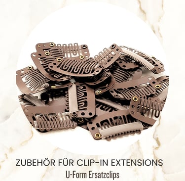 U-förmige Ersatzclips| Kämmchen für Extensions, Tressen & Haarteile