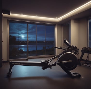 Close-up of hands gripping the row machine handle, highlighting smooth movement and build quality