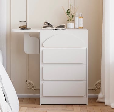 Tiny cabinet turns into bedroom, vanity, lift up top and hidden stool