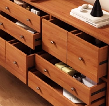 Spaces dresser turns into desk or vanity. Transforming dresser, transforming vanity.