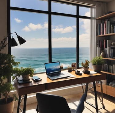 A vibrant, artsy depiction of an open digital manual glowing with golden light against a purple background.