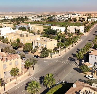 Allegria villa drone shot near golf course