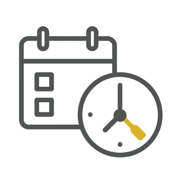 Calendar and clock icon symbolizing Life Transition Partners' quick response time to inquiries