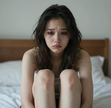 A bright, fresh woman enjoying nature in a light green dress, embodying health and vitality.