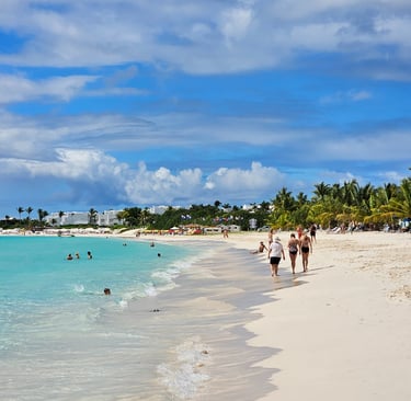 A very white, sandy Beach in Anguilla--Taken from a boat cruise offered by one of our Fora partners!