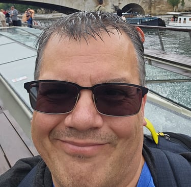 Here's Ben, our founder. He is wet on a Paris river tour...no, he did not fall in the Seine.