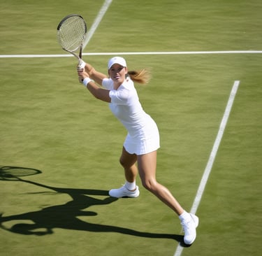 Una jugadora de tenis en un momento del partido