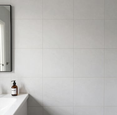 Close-up of elegant Algerian wall tiles with intricate patterns and glossy finish
