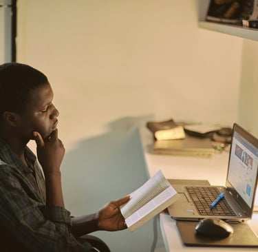 A student studying for a test