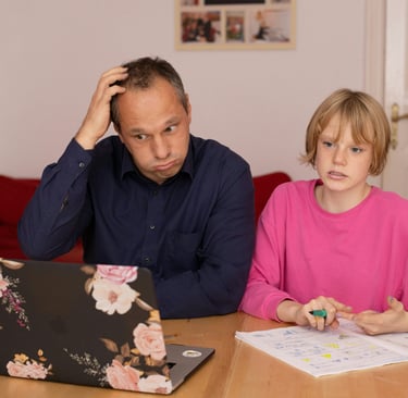 A parent who is stuck and needs to get a tutor to help him with his child