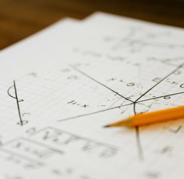 Cambridge AS Level Maths Online Tutoring notes written on a paper script by a pencil