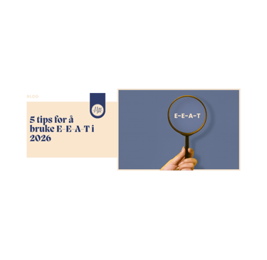 A hand holding a magnifying glass over the text E-E-A-T, illustrating SEO strategies for 2026.
