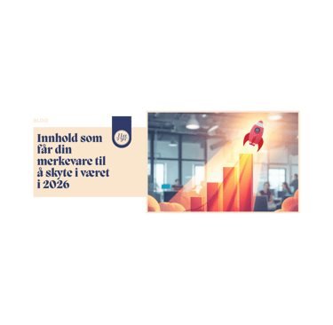 A rocket taking off from a rising bar chart representing brand growth and marketing content strategies for 2026.