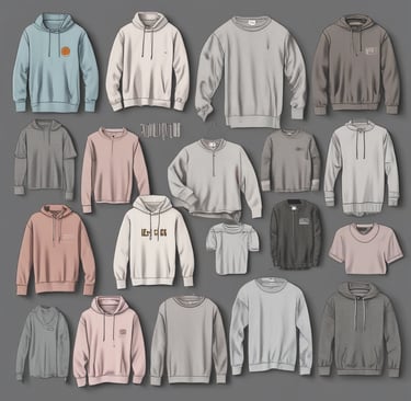 Close-up of comfortable medical-themed sweatshirt and t-shirt on display