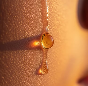 kapljica ulja na koži