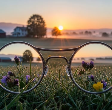 : Nítido no primeiro plano, progressivamente mais borrado à medida que a distância aumenta.
