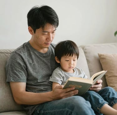 a child reading a book