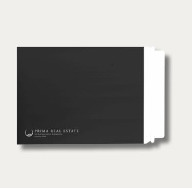Prima Real Estate Shipping Envelope Design