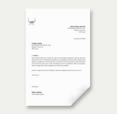 Prima Real Estate Letterhead Design