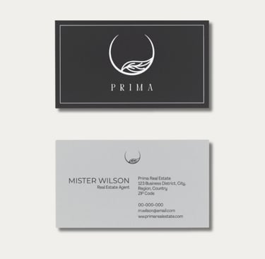 Prima Real Estate Double Sided Business Card Design