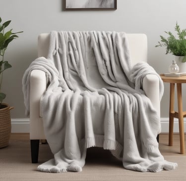 Close-up of textured cushions and a knitted throw layered on a modern sofa with soft natural light.