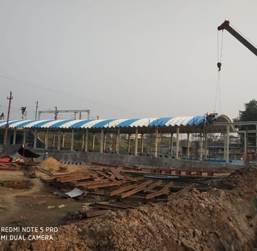 Railways under pass by self support roof