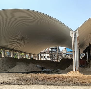 Bagasse storage shed