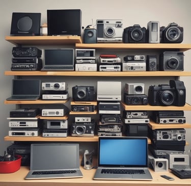 MacBook Pro on table beside white iMac and Magic Mouse