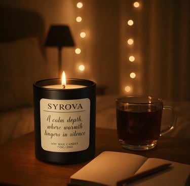 Modern coffee table styled with premium scented candle