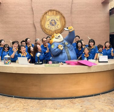 Team SeeSalt staff standing around a counter top @ Singapore Mandai Wildlife Reserve