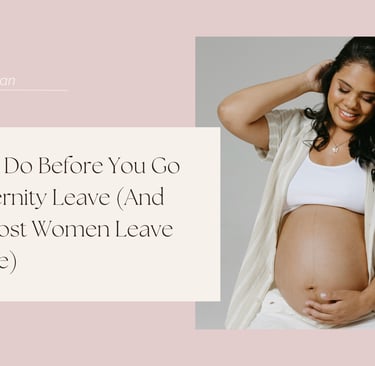 Image of pregnant woman holding her bump. What to do before you go on maternity leave and what most women leave too late