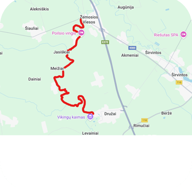 Viedos dienos maršrutas Viesos - Družai